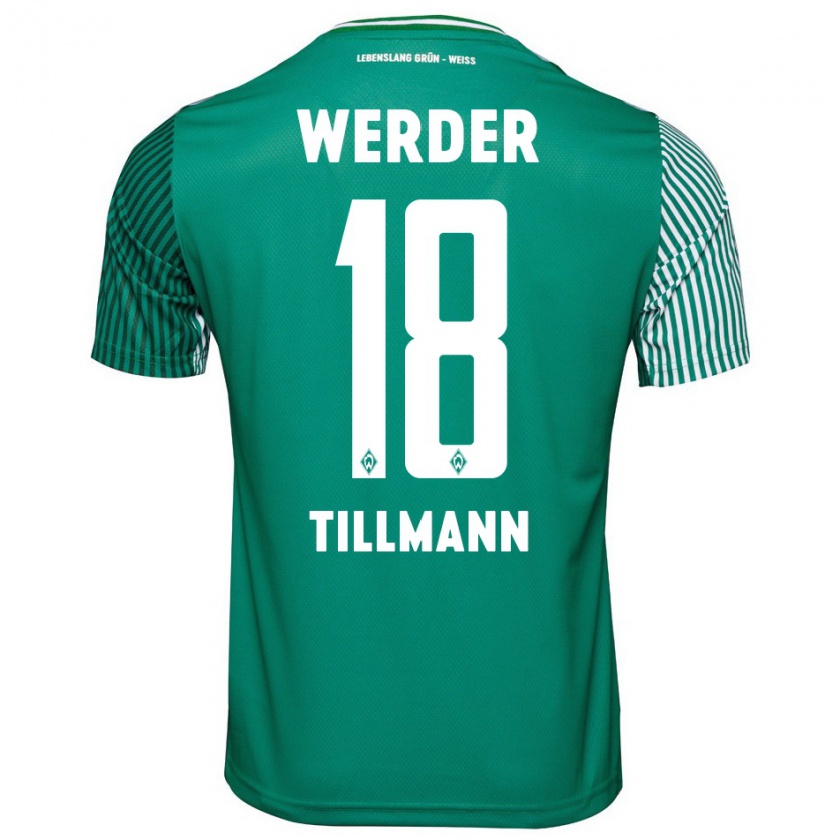 Kandiny Bambino Maglia Felix Tillmann #18 Verde Kit Gara Home 2023/24 Maglietta