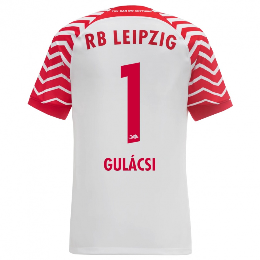 Kandiny Bambino Maglia Péter Gulácsi #1 Bianco Kit Gara Home 2023/24 Maglietta