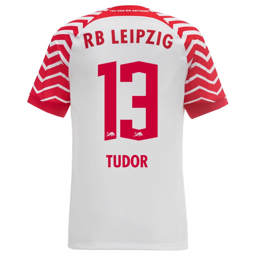 Kandiny Kinderen Aaron Tudor #13 Wit Thuisshirt Thuistenue 2023/24 T-Shirt België