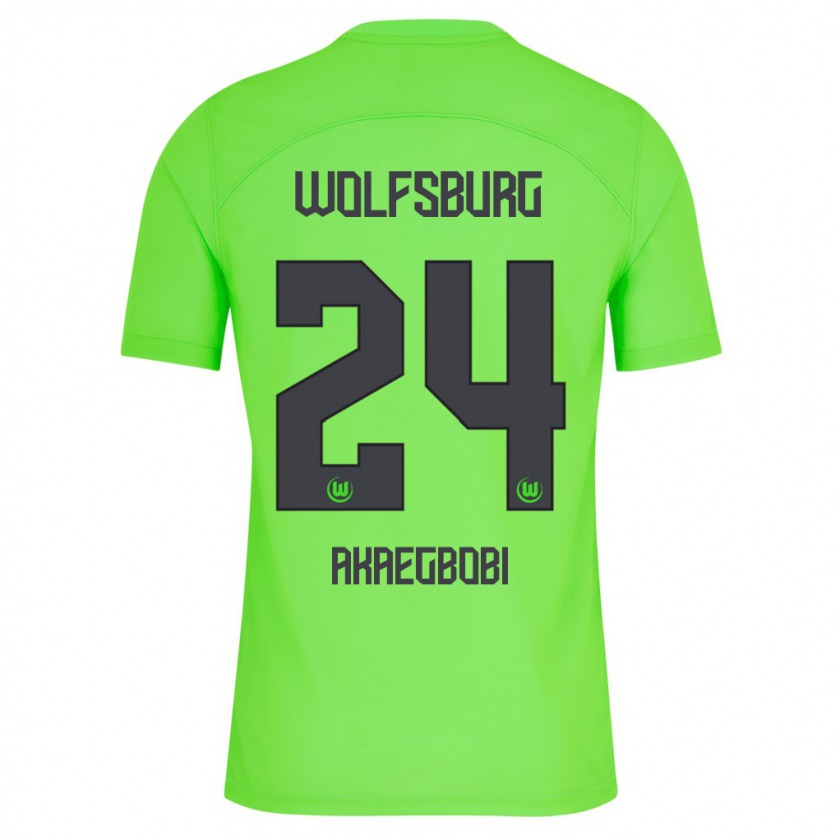 Kandiny Bambino Maglia Jonathan Akaegbobi #24 Verde Kit Gara Home 2023/24 Maglietta