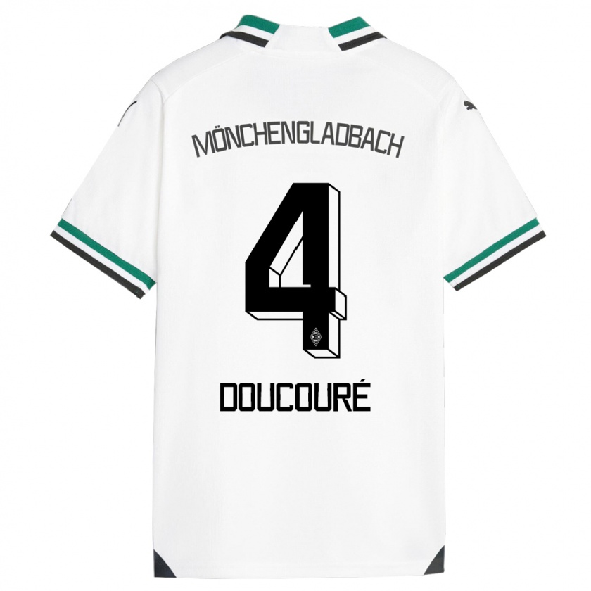 Kandiny Kinderen Mamadou Doucouré #4 Wit Groen Thuisshirt Thuistenue 2023/24 T-Shirt België