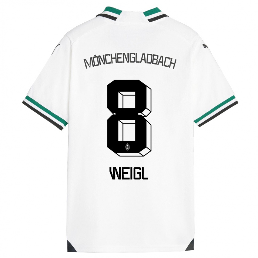 Kandiny Kinderen Julian Weigl #8 Wit Groen Thuisshirt Thuistenue 2023/24 T-Shirt België