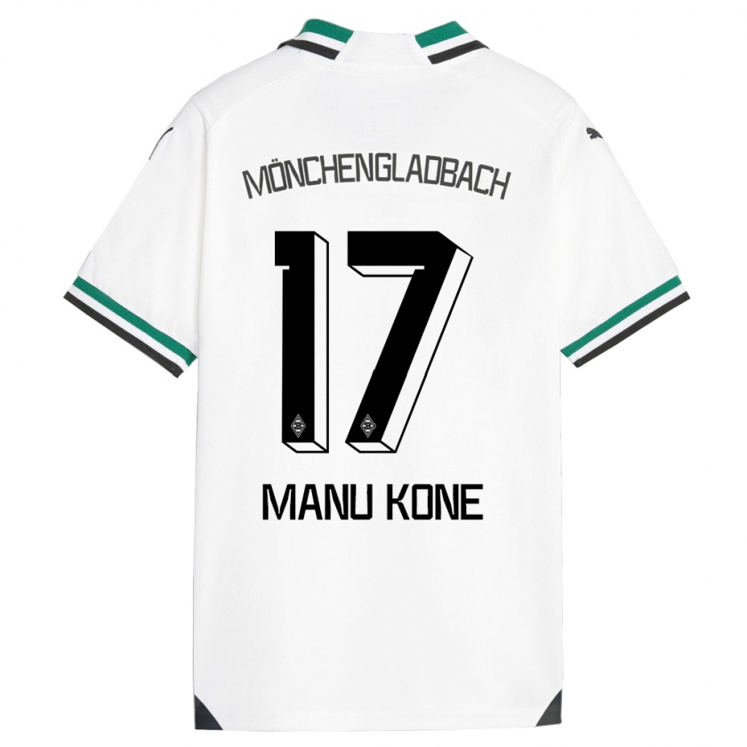 Kandiny Kinder Manu Koné #17 Weiß Grün Heimtrikot Trikot 2023/24 T-Shirt Österreich