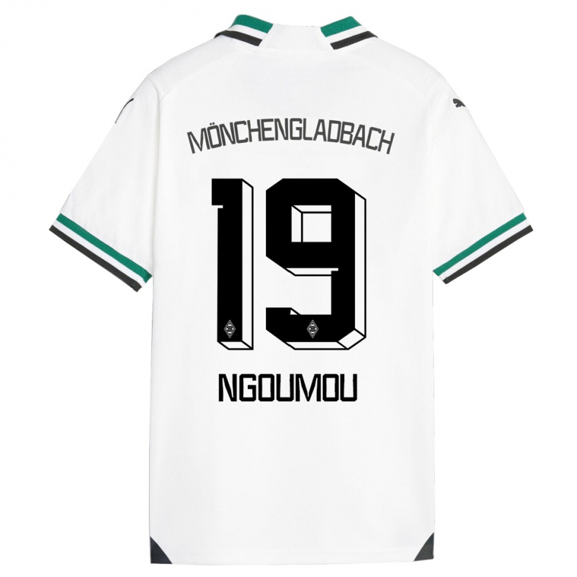 Kandiny Bambino Maglia Nathan Ngoumou #19 Bianco Verde Kit Gara Home 2023/24 Maglietta