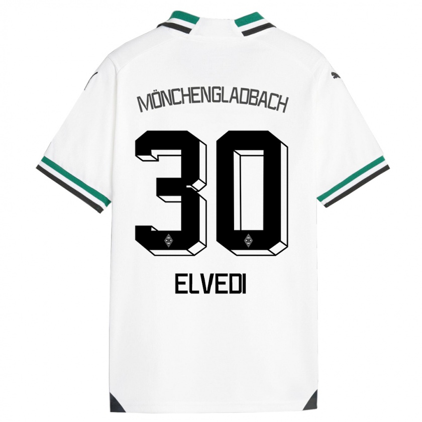 Kandiny Kinderen Nico Elvedi #30 Wit Groen Thuisshirt Thuistenue 2023/24 T-Shirt België