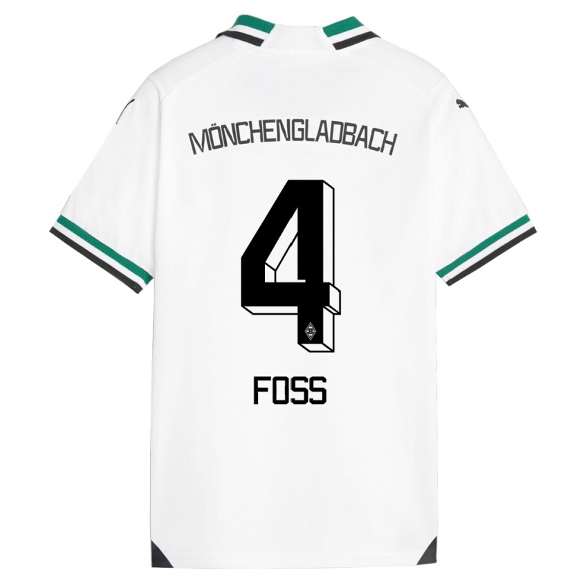 Kandiny Kinderen Jonathan Foss #4 Wit Groen Thuisshirt Thuistenue 2023/24 T-Shirt België