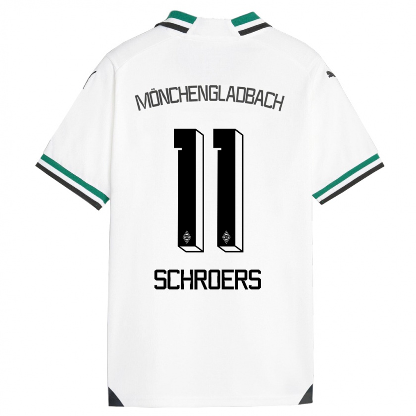 Kandiny Kinderen Mika Schroers #11 Wit Groen Thuisshirt Thuistenue 2023/24 T-Shirt België