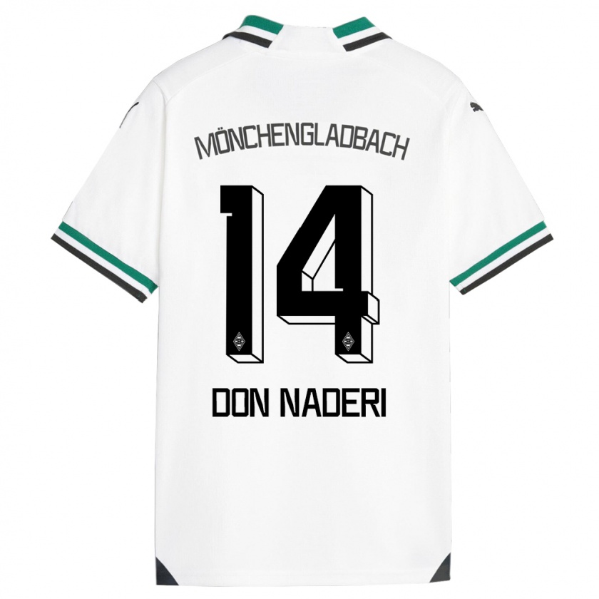 Kandiny Bambino Maglia Ryan Don Naderi #14 Bianco Verde Kit Gara Home 2023/24 Maglietta