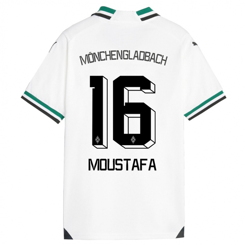 Kandiny Kinderen Moustafa Ashraf Moustafa #16 Wit Groen Thuisshirt Thuistenue 2023/24 T-Shirt België