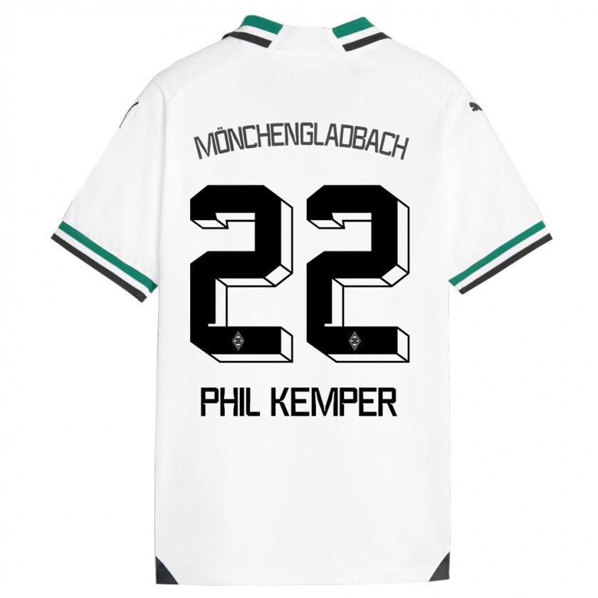 Kandiny Bambino Maglia Phil Kemper #22 Bianco Verde Kit Gara Home 2023/24 Maglietta