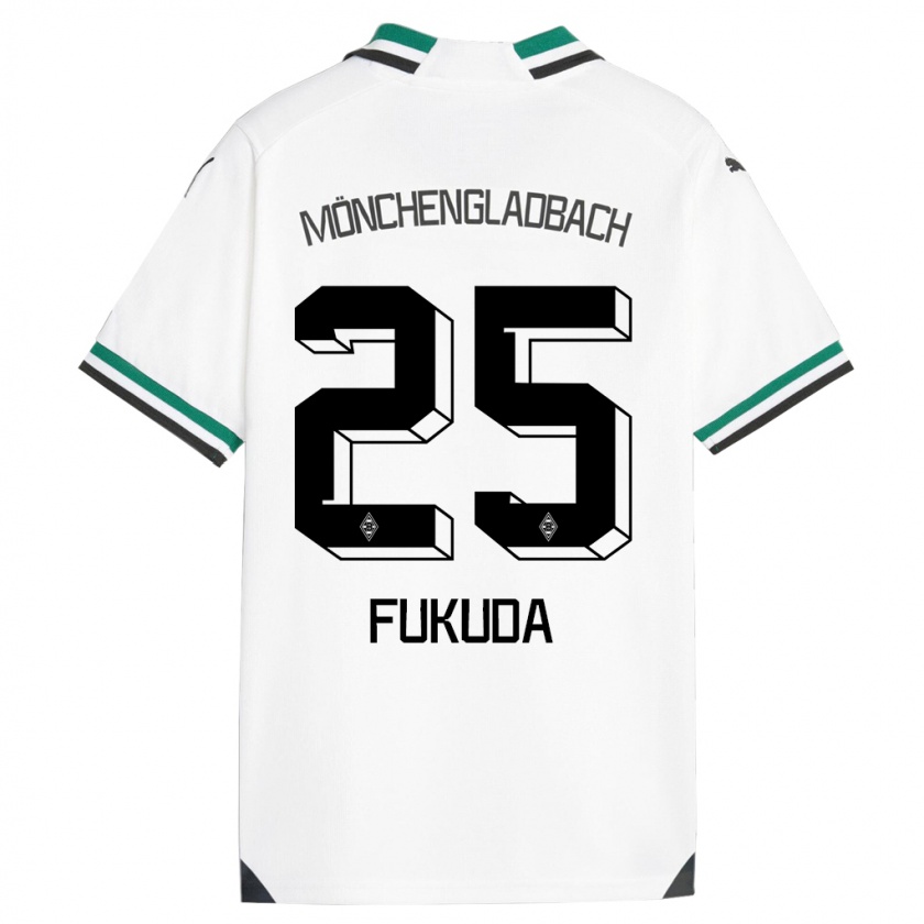 Kandiny Kinderen Shio Fukuda #25 Wit Groen Thuisshirt Thuistenue 2023/24 T-Shirt België