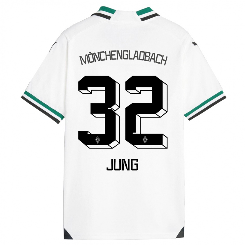 Kandiny Kinderen In-Gyom Jung #32 Wit Groen Thuisshirt Thuistenue 2023/24 T-Shirt België