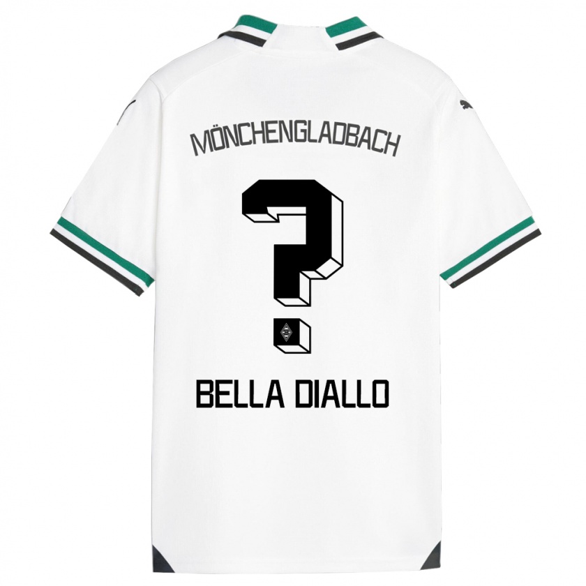 Kandiny Bambino Maglia Oumar Bella Diallo #0 Bianco Verde Kit Gara Home 2023/24 Maglietta