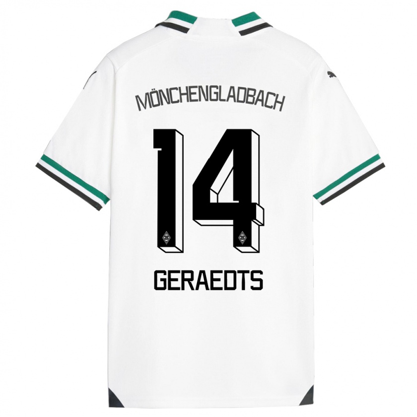 Kandiny Kinderen Kelsey Geraedts #14 Wit Groen Thuisshirt Thuistenue 2023/24 T-Shirt België