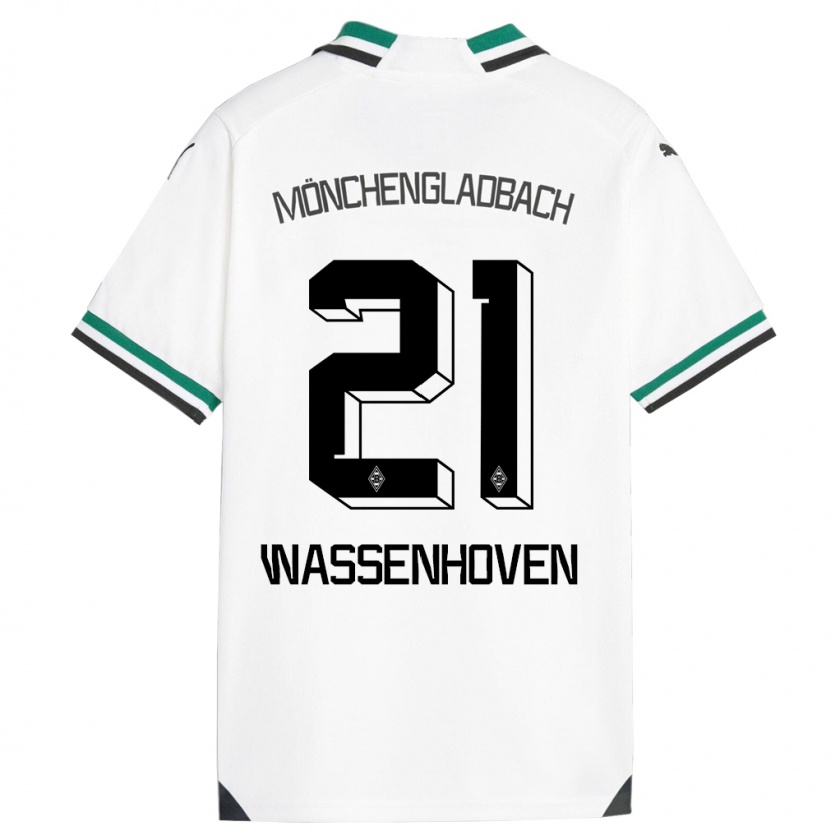 Kandiny Kinderen Michelle Wassenhoven #21 Wit Groen Thuisshirt Thuistenue 2023/24 T-Shirt België