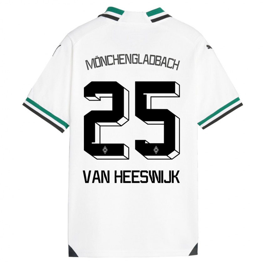 Kandiny Bambino Maglia Amber Van Heeswijk #25 Bianco Verde Kit Gara Home 2023/24 Maglietta