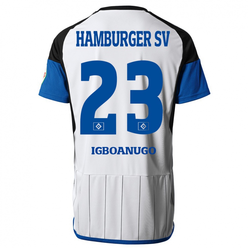 Kandiny Kinderen David Igboanugo #23 Wit Thuisshirt Thuistenue 2023/24 T-Shirt België