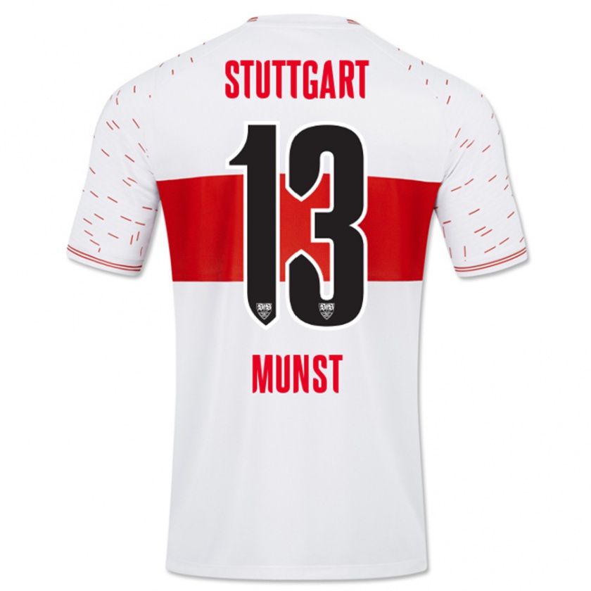 Kandiny Kinderen Leonhard Münst #13 Wit Thuisshirt Thuistenue 2023/24 T-Shirt België