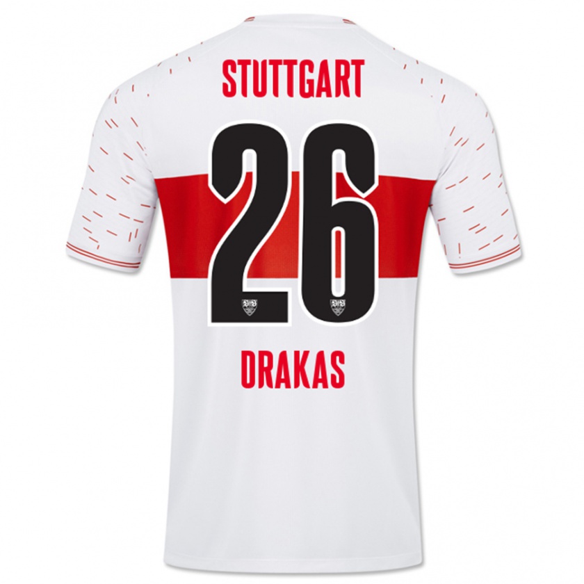 Kandiny Kinder Babis Drakas #26 Weiß Heimtrikot Trikot 2023/24 T-Shirt Österreich