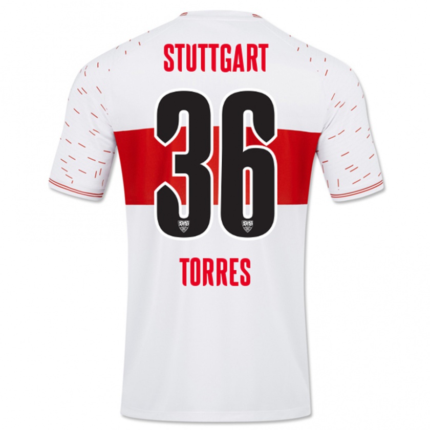 Kandiny Niño Camiseta Yohann Torres #36 Blanco 1ª Equipación 2023/24 La Camisa