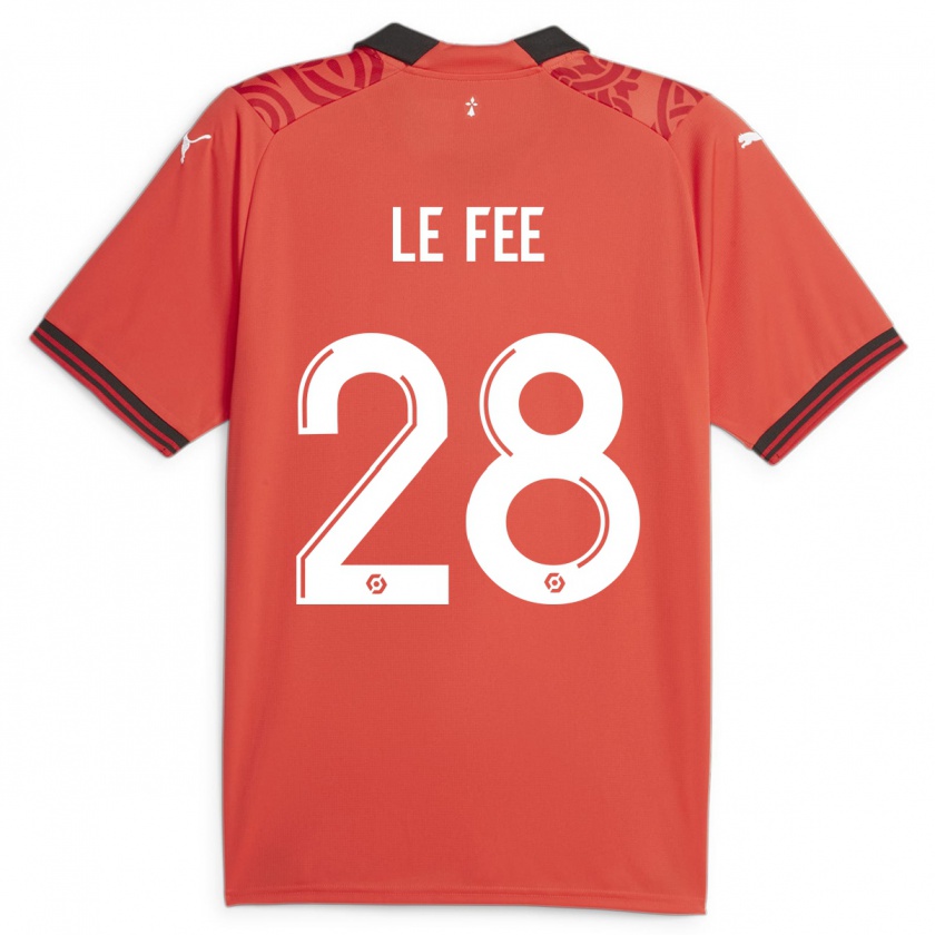 Kandiny Kinderen Enzo Le Fée #28 Rood Thuisshirt Thuistenue 2023/24 T-Shirt België