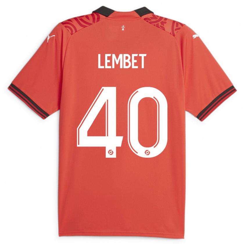 Kandiny Bambino Maglia Geoffrey Lembet #40 Rosso Kit Gara Home 2023/24 Maglietta