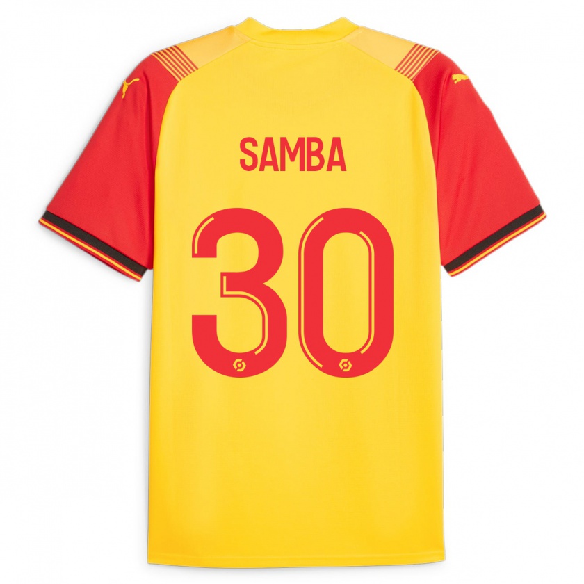 Kandiny Kinderen Brice Samba #30 Geel Thuisshirt Thuistenue 2023/24 T-Shirt België