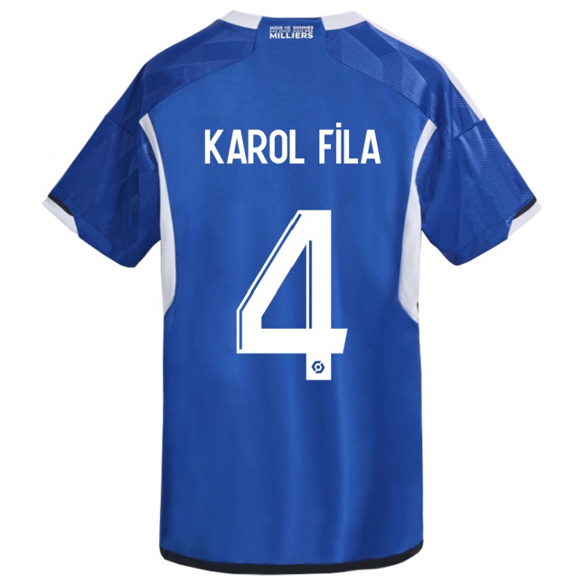 Kandiny Bambino Maglia Karol Fila #4 Blu Kit Gara Home 2023/24 Maglietta