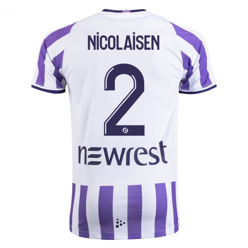 Kandiny Niño Camiseta Rasmus Nicolaisen #2 Blanco 1ª Equipación 2023/24 La Camisa