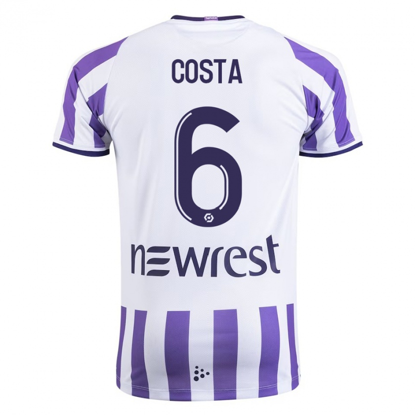 Kandiny Kinderen Logan Costa #6 Wit Thuisshirt Thuistenue 2023/24 T-Shirt België