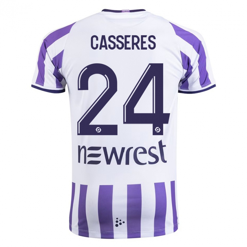 Kandiny Kinderen Cristian Cásseres Jr. #24 Wit Thuisshirt Thuistenue 2023/24 T-Shirt België