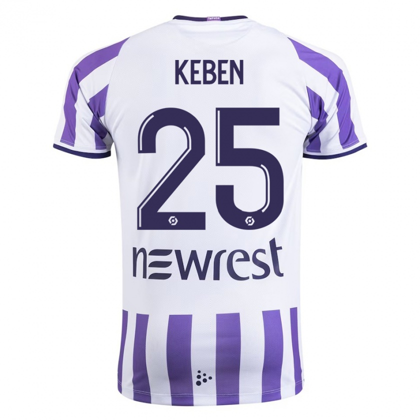 Kandiny Niño Camiseta Kévin Keben #25 Blanco 1ª Equipación 2023/24 La Camisa