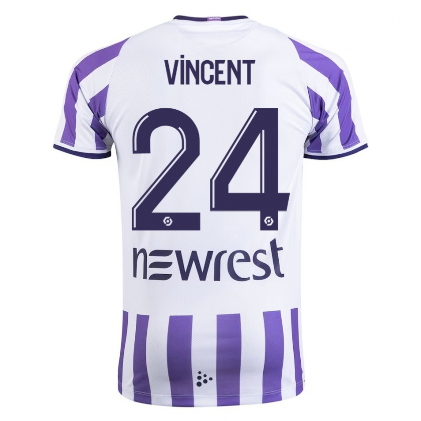 Kandiny Niño Camiseta Magalie Vincent #24 Blanco 1ª Equipación 2023/24 La Camisa