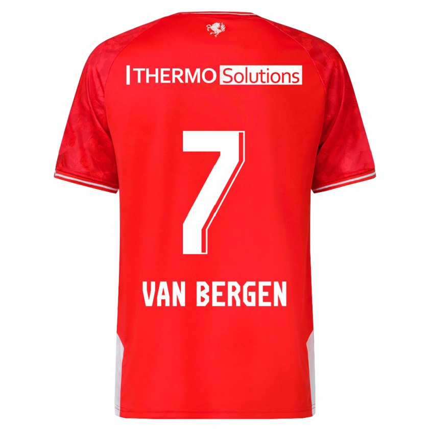 Kandiny Bambino Maglia Mitchell Van Bergen #7 Rosso Kit Gara Home 2023/24 Maglietta