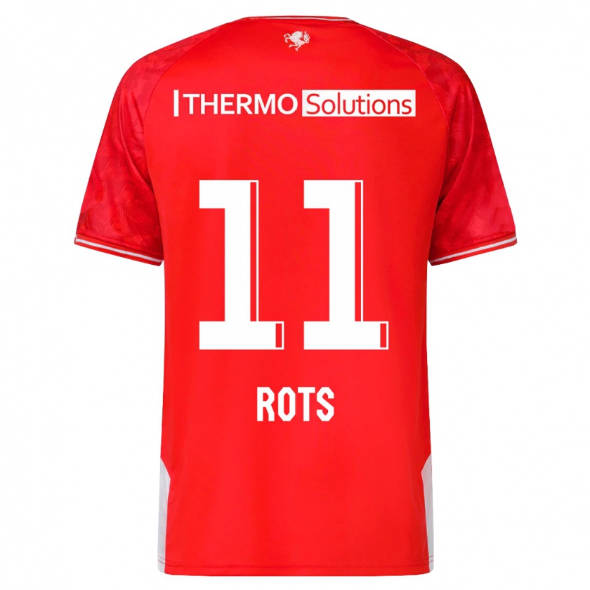 Kandiny Bambino Maglia Daan Rots #11 Rosso Kit Gara Home 2023/24 Maglietta