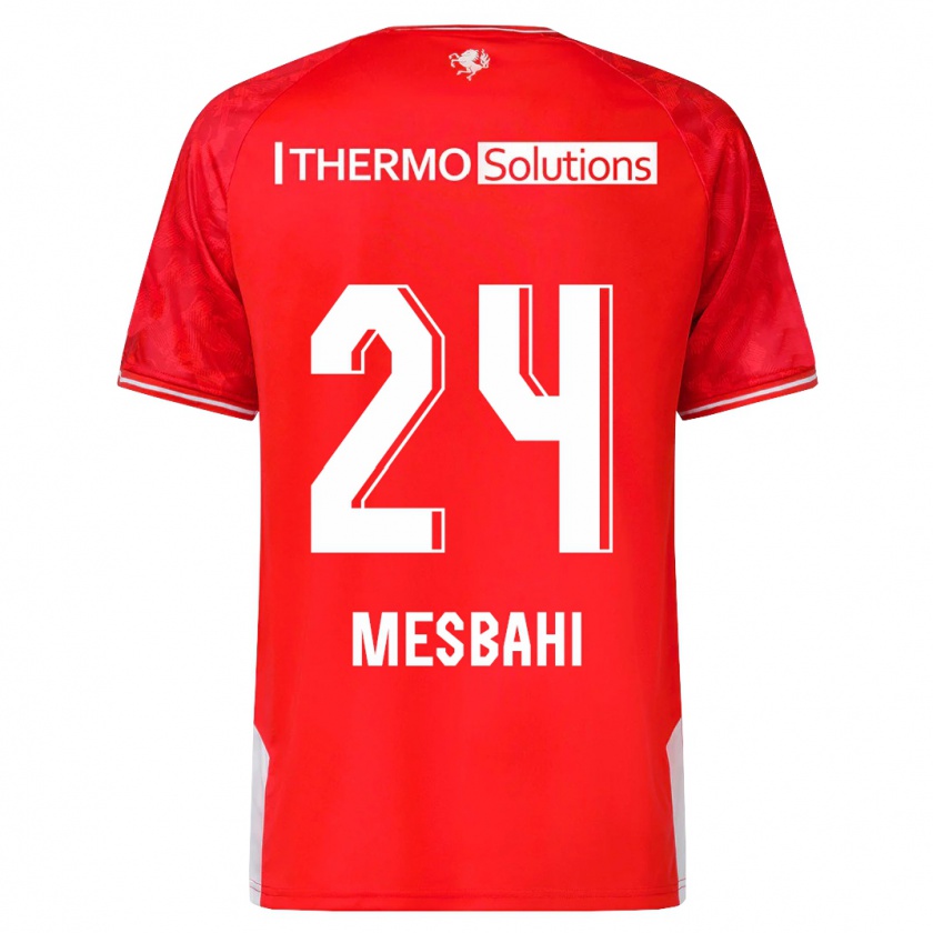 Kandiny Bambino Maglia Juliën Mesbahi #24 Rosso Kit Gara Home 2023/24 Maglietta