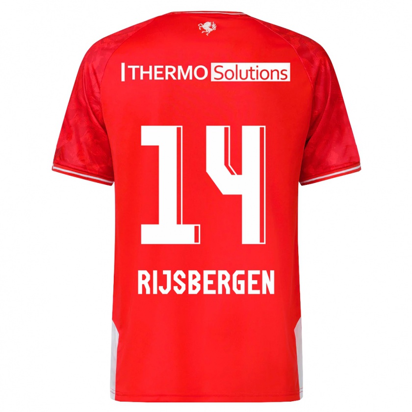 Kandiny Bambino Maglia Liz Rijsbergen #14 Rosso Kit Gara Home 2023/24 Maglietta