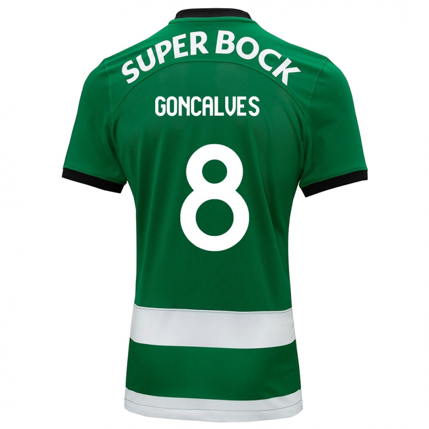 Kandiny Bambino Maglia Pedro Gonçalves #8 Verde Kit Gara Home 2023/24 Maglietta