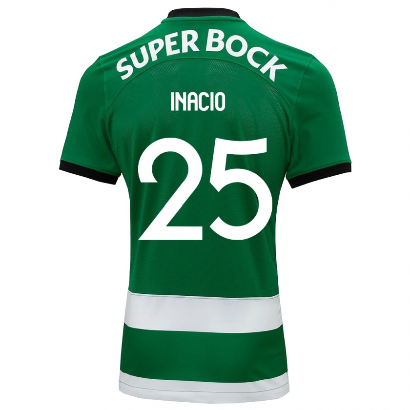 Kandiny Bambino Maglia Gonçalo Inácio #25 Verde Kit Gara Home 2023/24 Maglietta