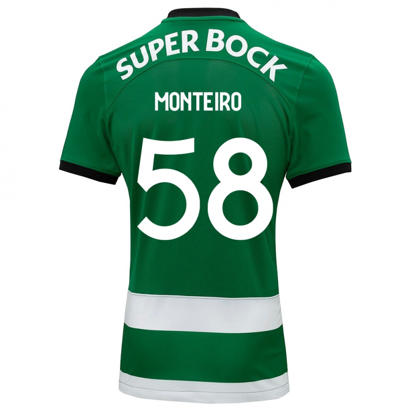 Kandiny Niño Camiseta David Monteiro #58 Verde 1ª Equipación 2023/24 La Camisa