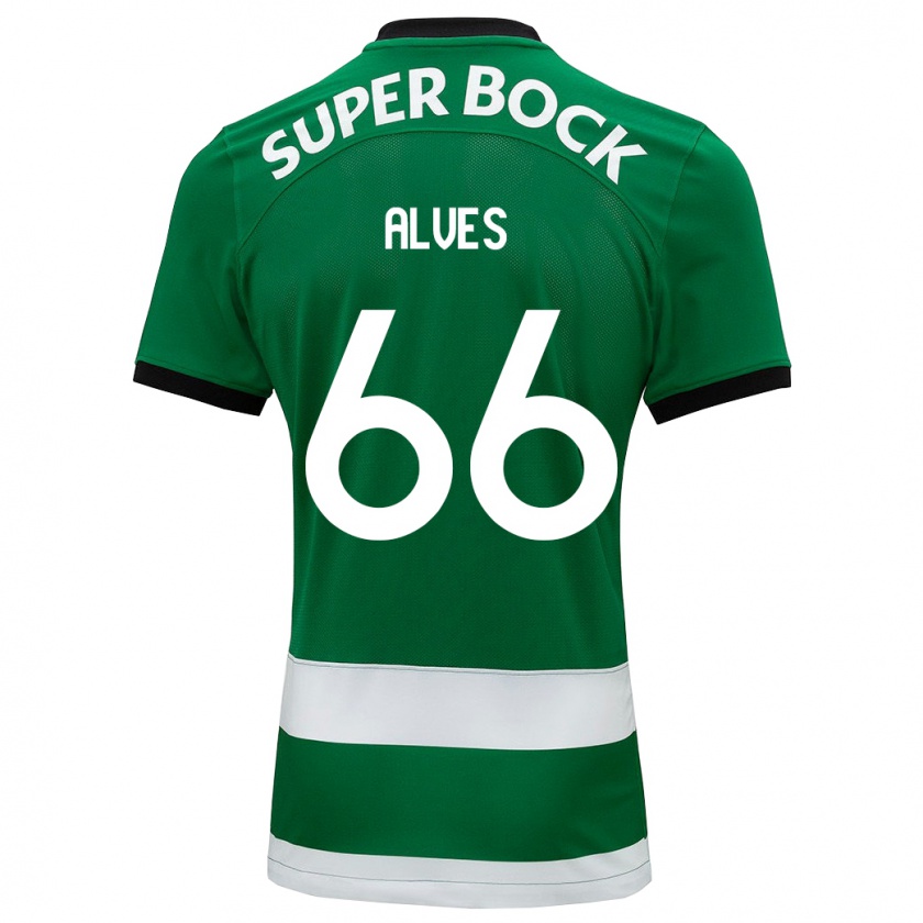 Kandiny Niño Camiseta Miguel Alves #66 Verde 1ª Equipación 2023/24 La Camisa