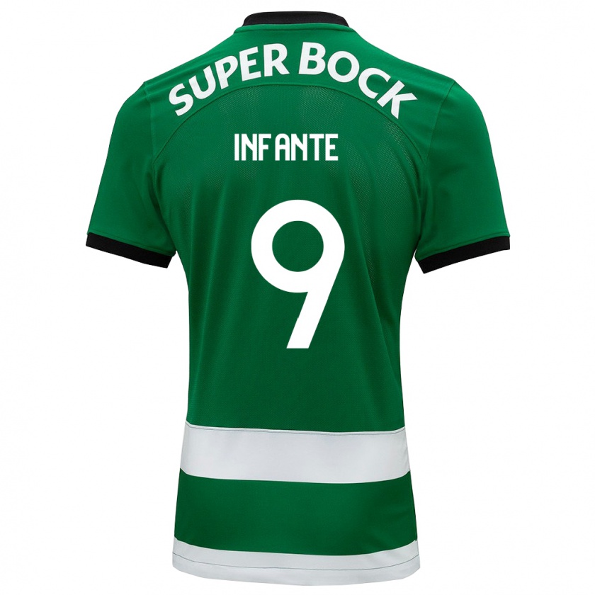 Kandiny Bambino Maglia João Infante #9 Verde Kit Gara Home 2023/24 Maglietta