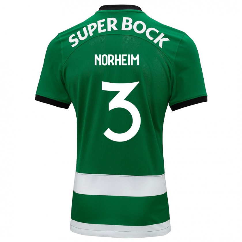 Kandiny Niño Camiseta Andrea Norheim #3 Verde 1ª Equipación 2023/24 La Camisa