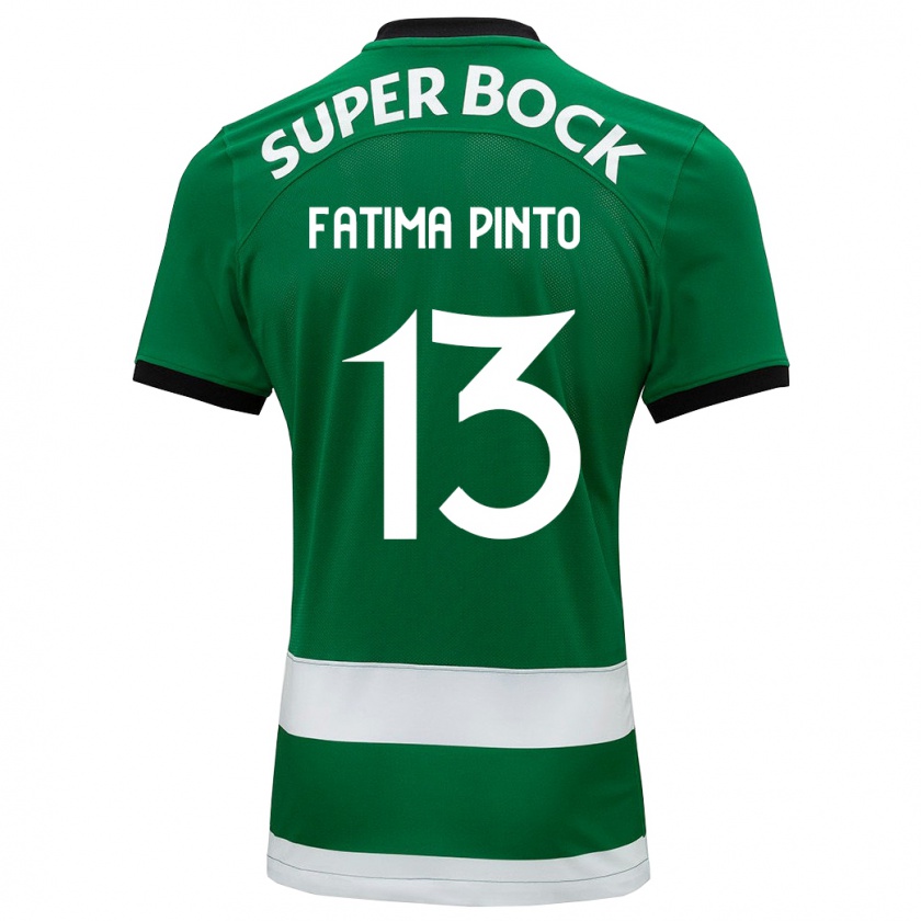 Kandiny Bambino Maglia Fátima Alexandra Figueira Pinto #13 Verde Kit Gara Home 2023/24 Maglietta