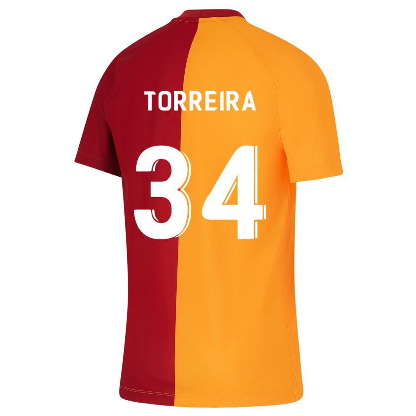 Kandiny Bambino Maglia Lucas Torreira #34 Arancia Kit Gara Home 2023/24 Maglietta