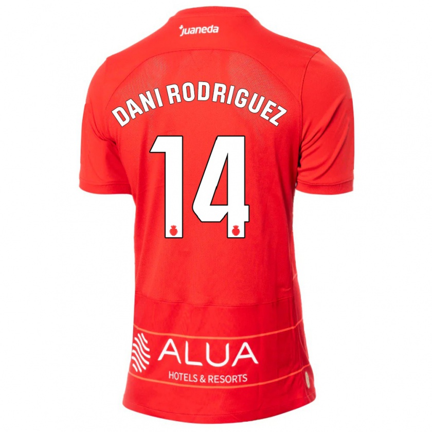 Kandiny Bambino Maglia Dani Rodríguez #14 Rosso Kit Gara Home 2023/24 Maglietta