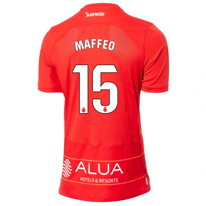 Kandiny Kinderen Pablo Maffeo #15 Rood Thuisshirt Thuistenue 2023/24 T-Shirt België