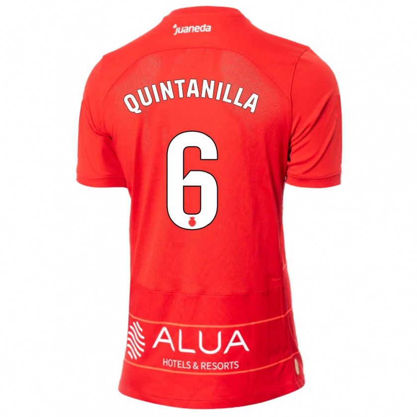 Kandiny Bambino Maglia Rubén Quintanilla #6 Rosso Kit Gara Home 2023/24 Maglietta