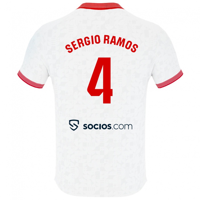 Kandiny Kinderen Sergio Ramos #4 Wit Thuisshirt Thuistenue 2023/24 T-Shirt België