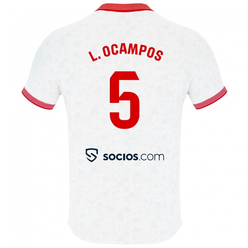 Kandiny Kinderen Lucas Ocampos #5 Wit Thuisshirt Thuistenue 2023/24 T-Shirt België